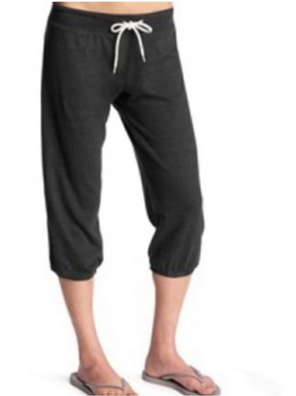 Monrow Dark Grey Heathered Charcoal Jogger Crop XS